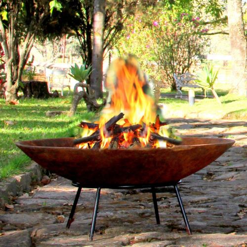 Lareira de ferro fundido 80 cm Envelhecida - Tacho aço corten