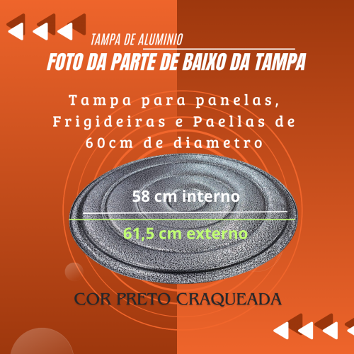 Tampa de Aluminio pintada 60 cm diametro