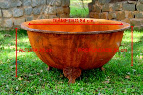 Lareira Bacia de ferro fundido 84 cm Envelhecida