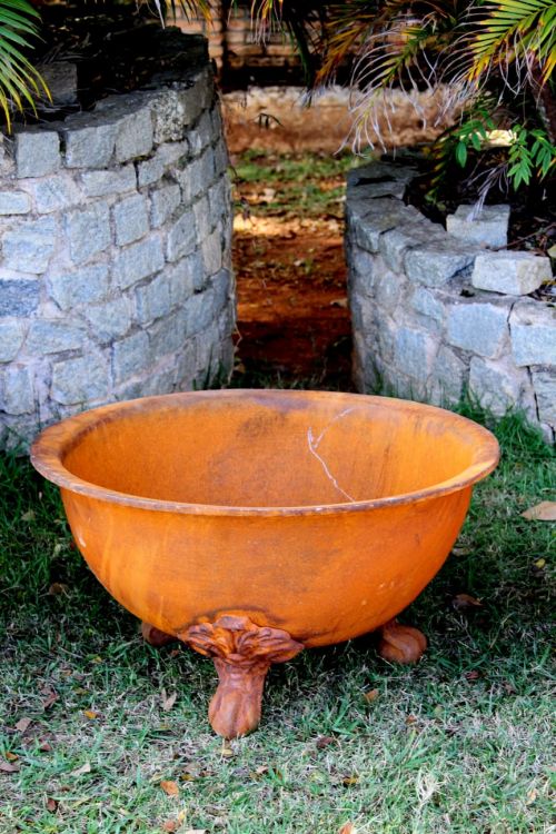 Lareira Bacia de ferro fundido 84 cm Envelhecida