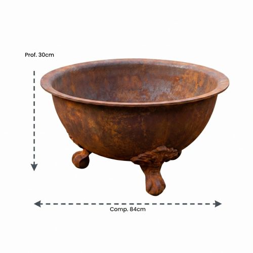 Lareira Bacia de ferro fundido 84 cm Envelhecida