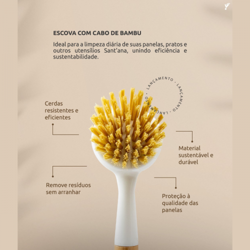Escova em Sisal com cabo de Bambu