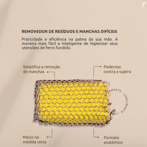 Esponja com Esfregão de Aço Removedor de Resíduos e Manchas