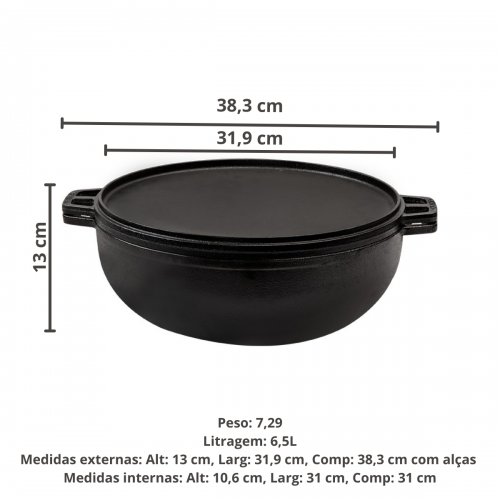 CACAROLA MULTIUSO 32cm COM TAMPA CHAPA BIFETEIRA SANTANA