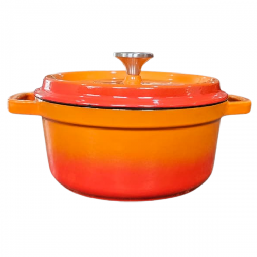 CAÇAROLA DE FERRO ESMALTADA LARANJA 22cm 3,3 Litros
