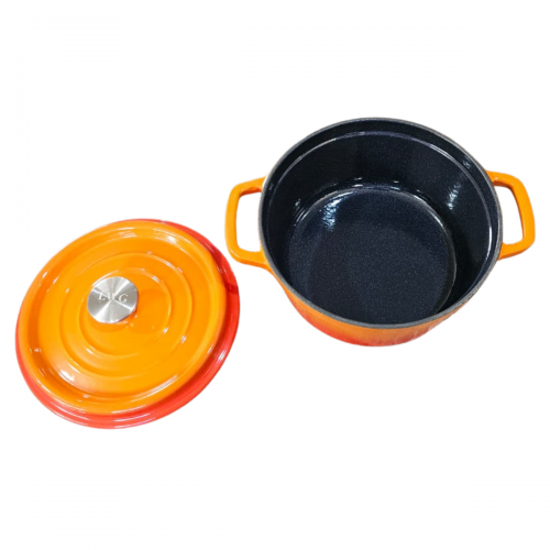 CAÇAROLA DE FERRO ESMALTADA LARANJA 24cm 4,1 Litros LWG