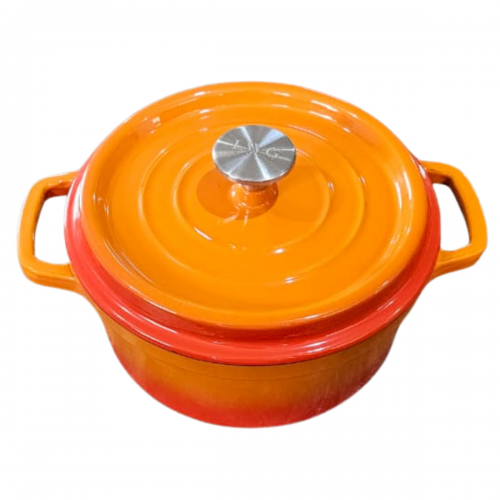 CAÇAROLA DE FERRO ESMALTADA LARANJA 24cm 4,1 Litros LWG