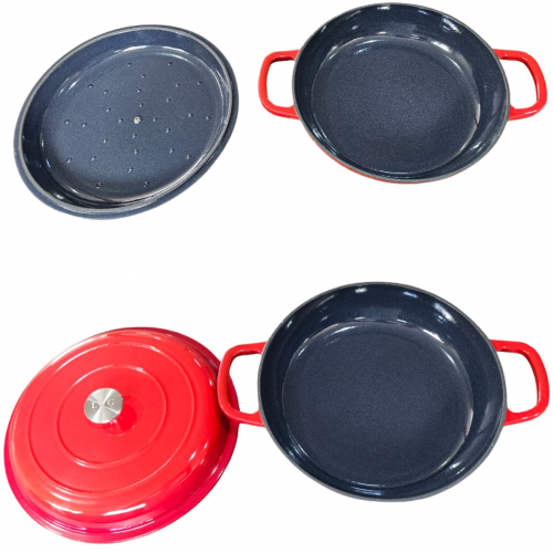 Paella de Ferro Esmaltada 30cm Vermelha 3,5 Litros LWG