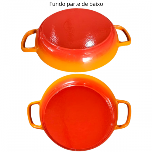 Paella de Ferro Esmaltada 30cm Laranja 3,5 Litros LWG
