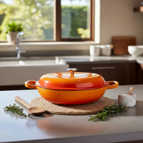Paella de Ferro Esmaltada 30cm Laranja 3,5 Litros LWG