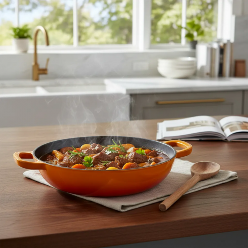 Paella de Ferro Esmaltada 30cm Laranja 3,5 Litros LWG