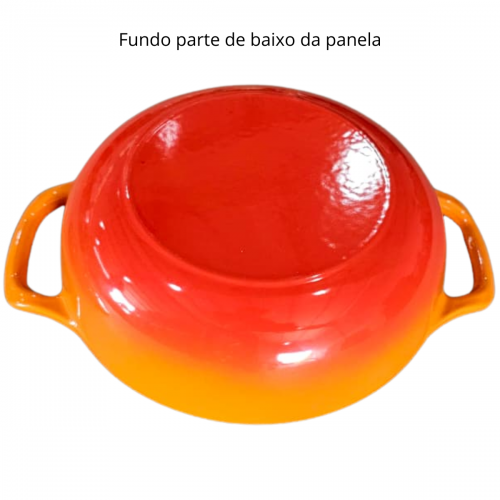 Panela Sopa DE FERRO ESMALTADA Laranja 26cm 2,5 Litros LWG