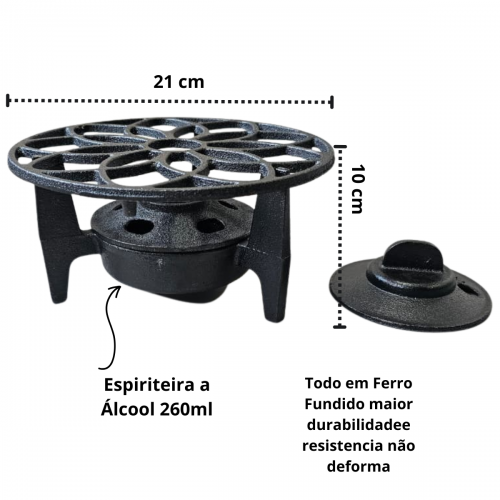 SUPORTE DE FERRO PARA PANELA COM FOGAREIRO TRIPE SANTANA