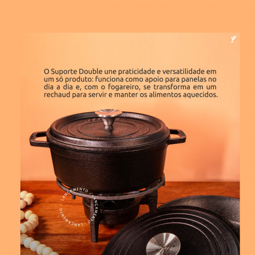 SUPORTE DE FERRO PARA PANELA COM FOGAREIRO TRIPE SANTANA