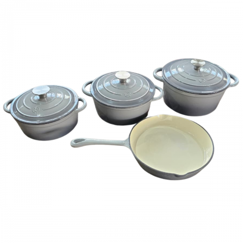 CONJUNTO DE 4 PANELAS DE FERRO FUNDIDO ESMALTADAS