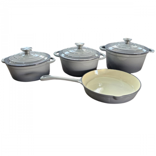 CONJUNTO DE 4 PANELAS DE FERRO FUNDIDO ESMALTADAS