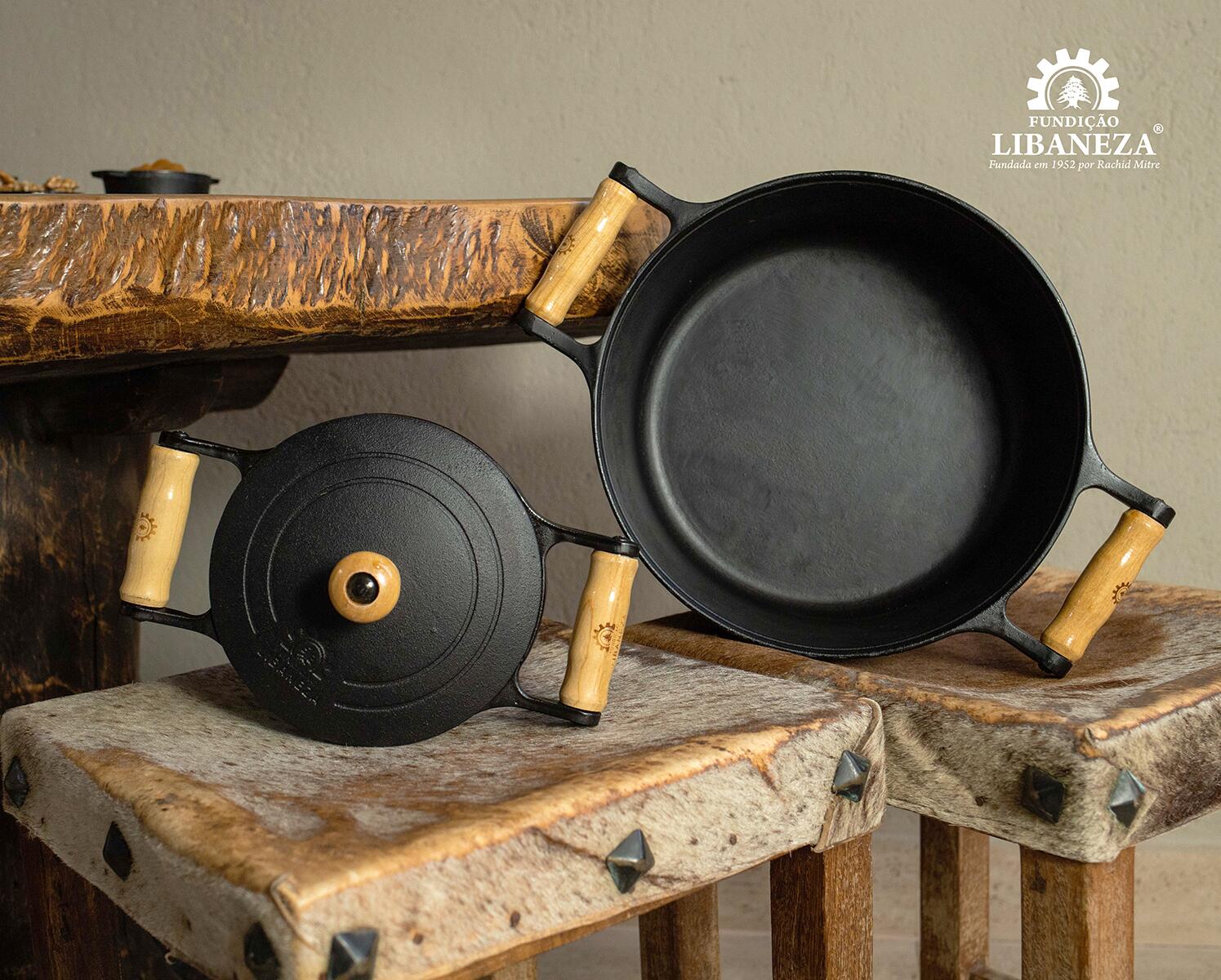 Kit 3 Panelas Caçarola De Ferro 28cm 24cm 22cm TF Libaneza