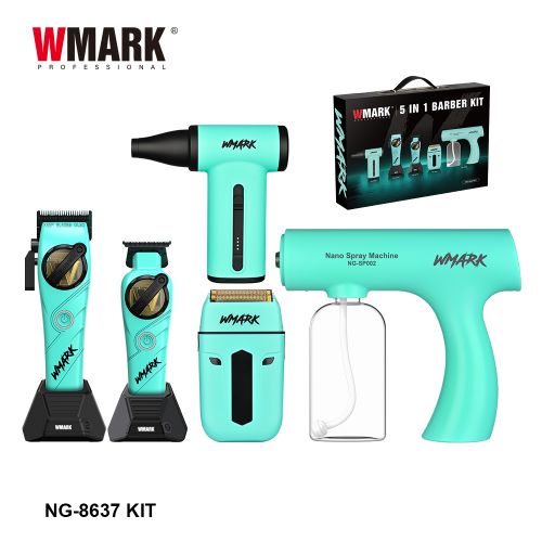 Comprar Kit barbeiro WMARK NG-8637KIT Azul 5 em 1 - a partir de R