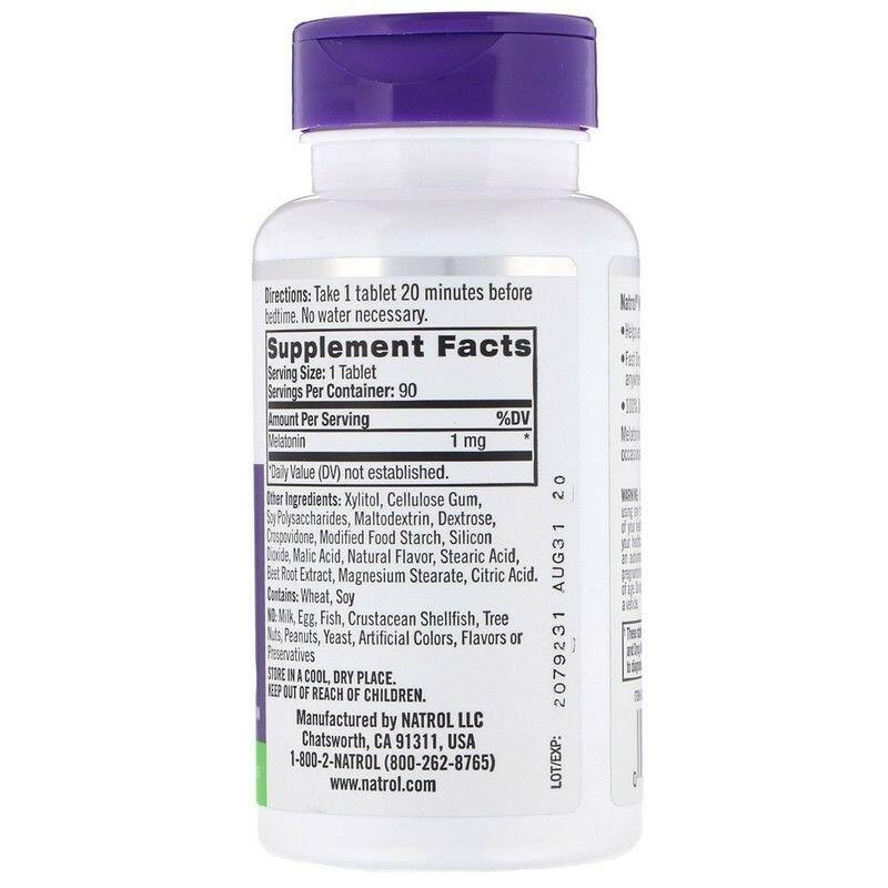 Comprar Melatonina 1 mg fast dissolve sublingual - Natrol - 90 tablets ...