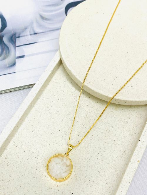 Colar Encapsulado Sal Dourado