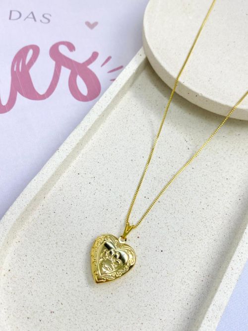 Relic�rio Pingente Pet Dourado