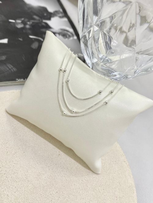 Pulseira Tripla Mini Bolinhas Prata