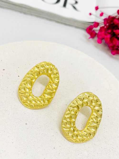 Brinco D�ra Martelado Dourado