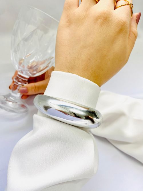Bracelete Vintage Laminado Prata