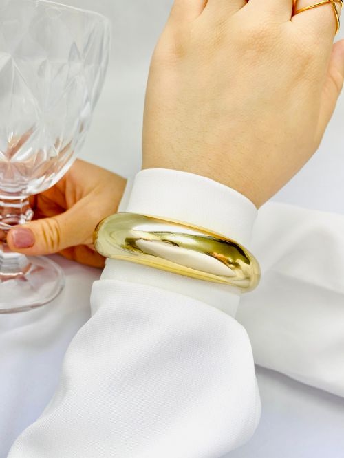 Bracelete Vintage Laminado Dourado