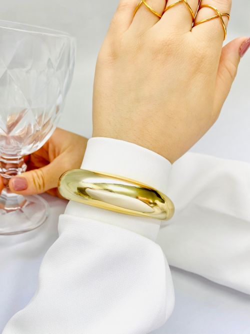 Bracelete Vintage Laminado Dourado