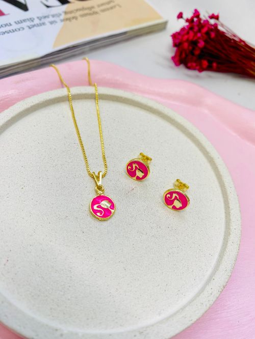 Conjunto Infantil Barbie Dourado