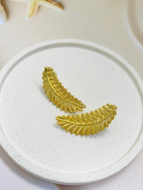 Brinco Pena Texturizado Dourado