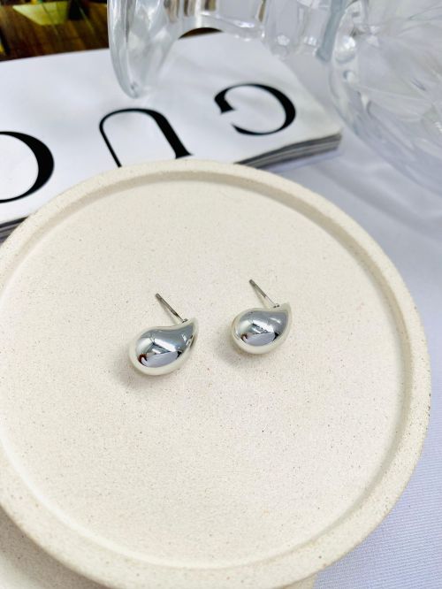 Brinco Gota Abaulado Laminado P Prata Biju Fina