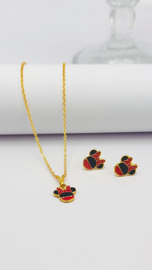 Conjunto Infantil Minnie Dourado