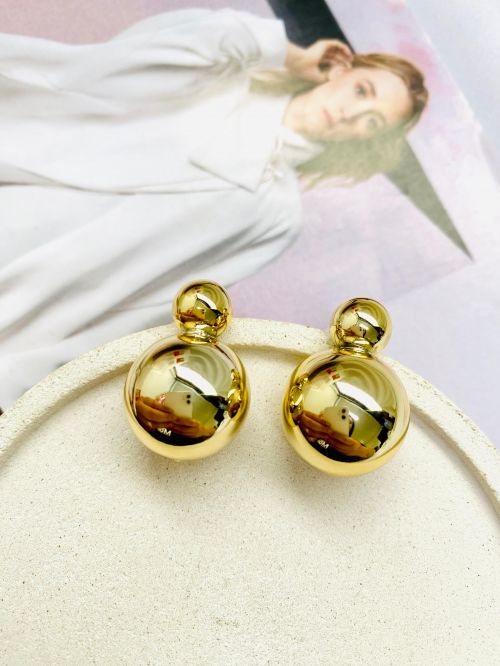 Brinco Esfera Duplo Dourado