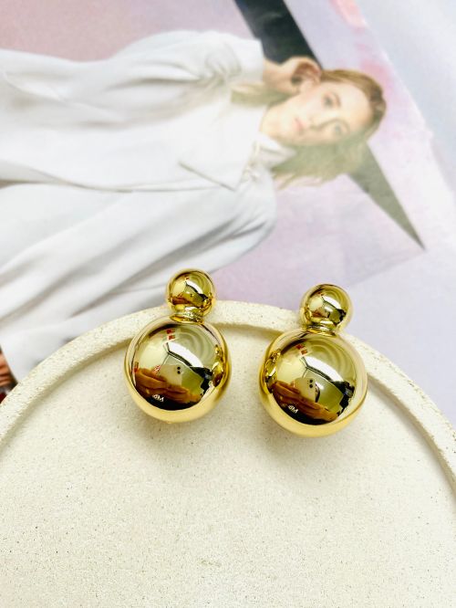 Brinco Esfera Duplo Dourado
