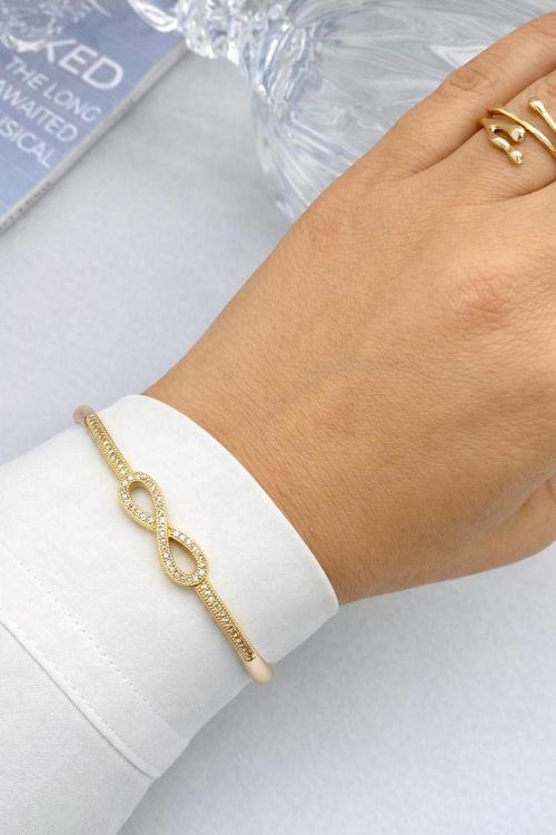 Bracelete Infinito Ponto de Luz Dourado