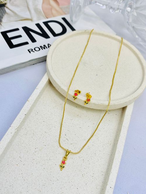 Conjunto Infantil Flor De Menina Dourado