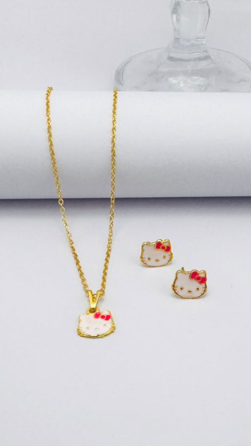 Conjunto Infantil Hello Kitty Dourado