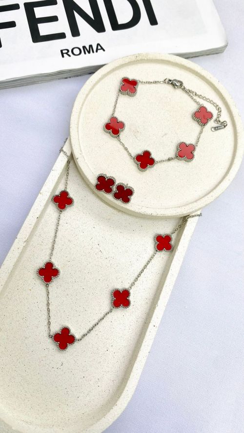 kit Chocker Brinco e Pulseira Virginia Prata A�o Inox