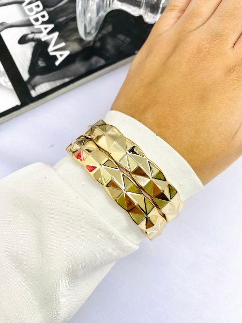 Kit Dois Bracelete Duo Lux Dourado