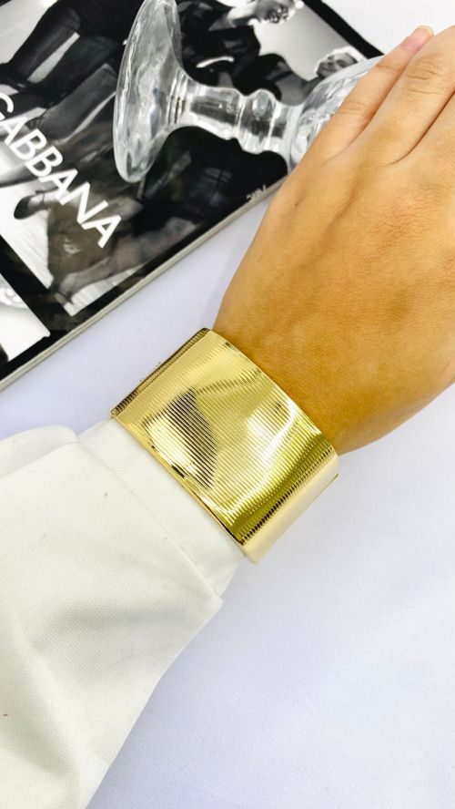 Bracelete Fusion Texturizado Dourado