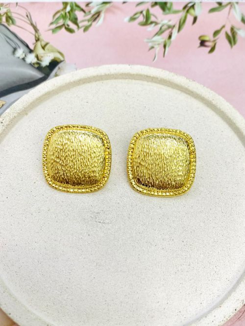 Brinco Quadrado Luxo Dourado