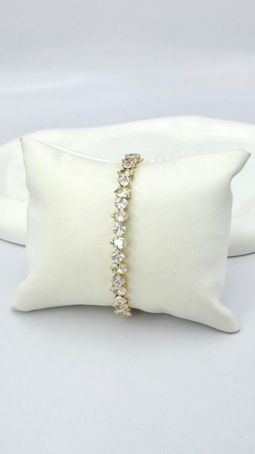 Bracelete Aro Ponto de Luz Oval Dourado