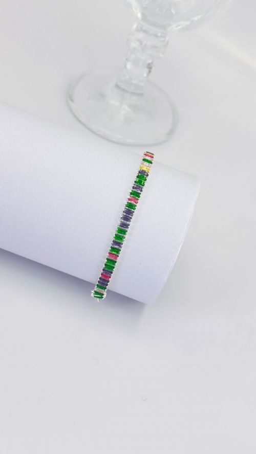 Pulseira Riviera P Baguete Prata