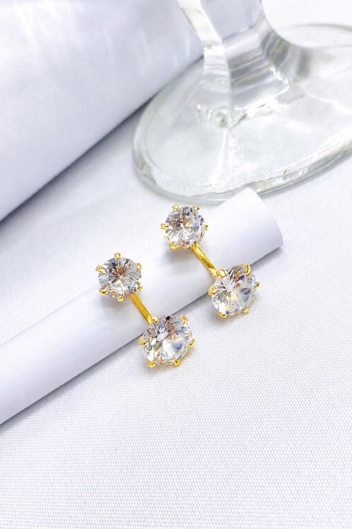 Brinco Ponto de Luz Duplo Inspira��o Virginia Dourado