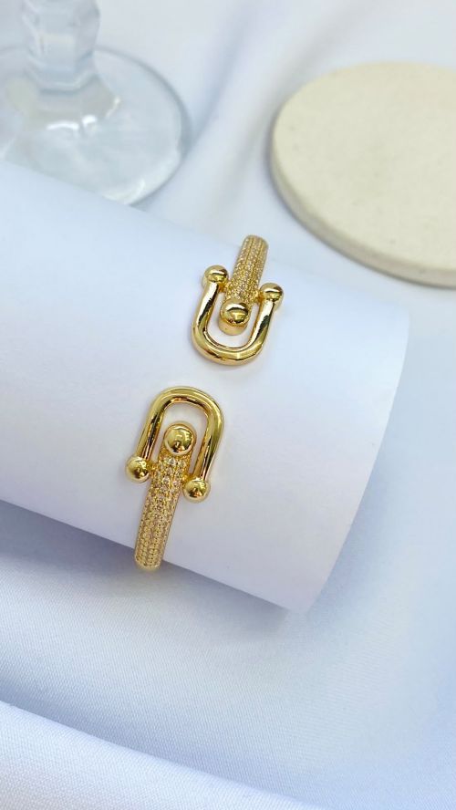 Bracelete Ferradura Chic Dourado