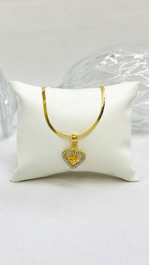 Pulseira Fita Cora��o F� Brilhante Dourado