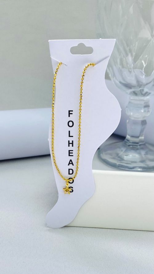 Tornozeleira Bolinhas Estrela Dourado
