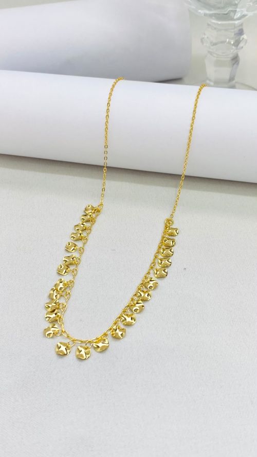 Chocker Mini Medalha Laminada Dourado